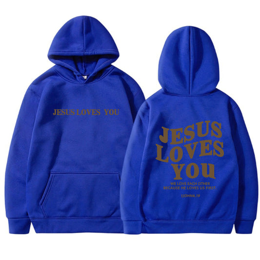 "Jesus Loves You" Aesthetic Women's Hoodie | 1 John 4:19 Edition🙏🌺