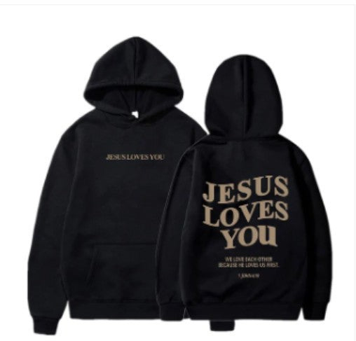 "Jesus Loves You" Aesthetic Women's Hoodie | 1 John 4:19 Edition🙏🌺