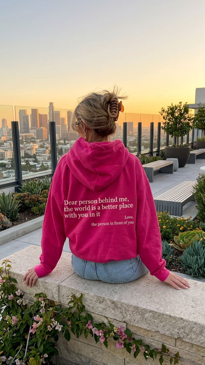 "The World Is Better With You In It" Comfort Hoodie